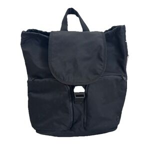 Lululemon Backpack Cinch Top Laptop Black Buckle Flap
